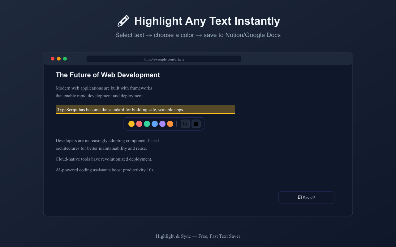 Highlight & Sync Screenshot