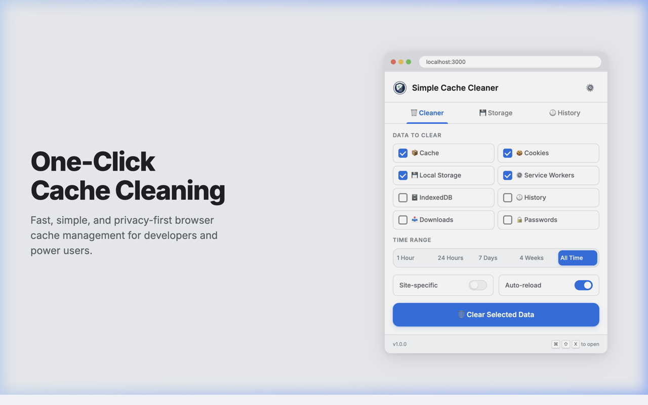 Simple Cache Cleaner - One-Click Cache Cleaning