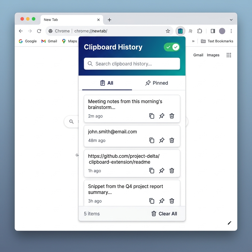 Clipboard History - Main View
