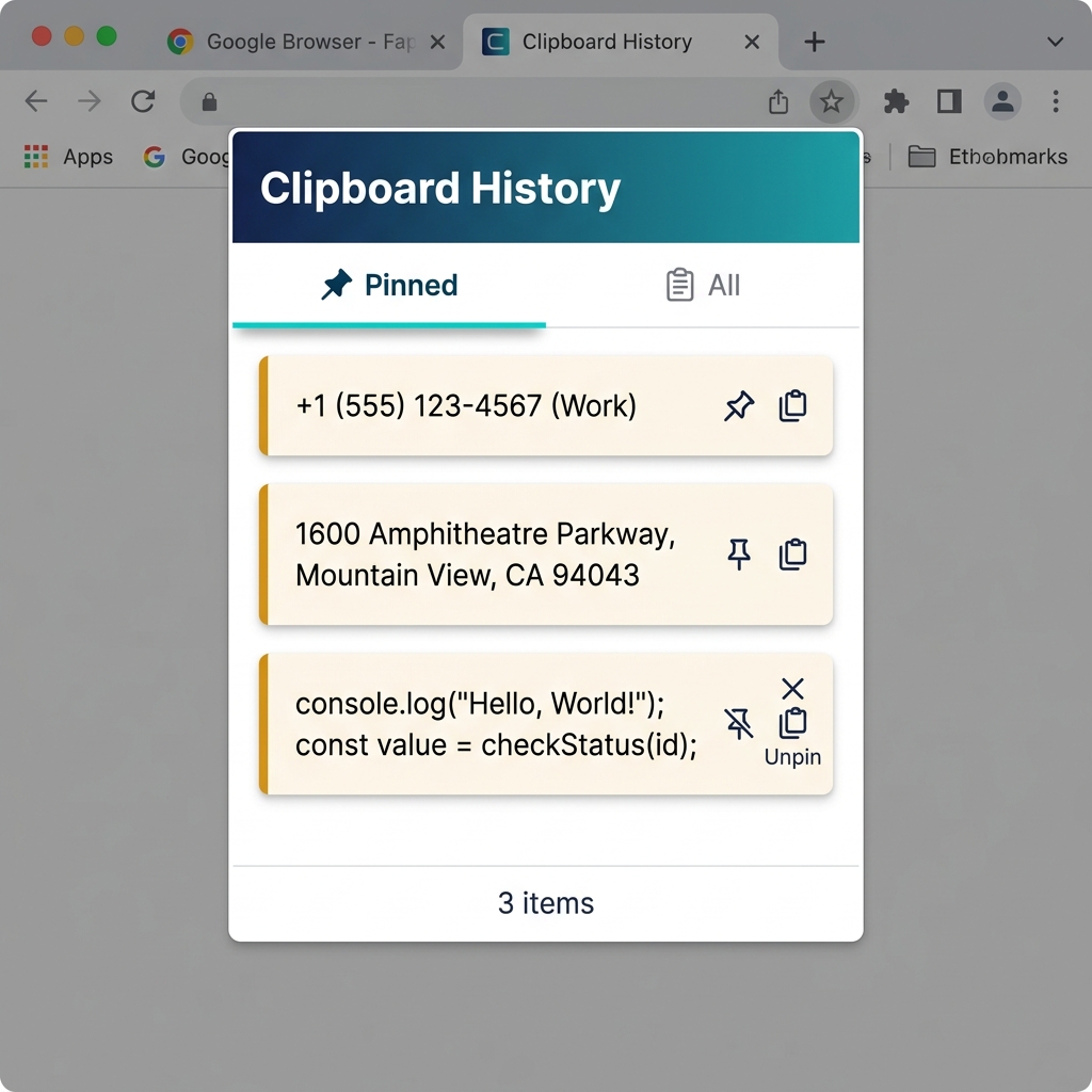 Clipboard History - Pinned Items