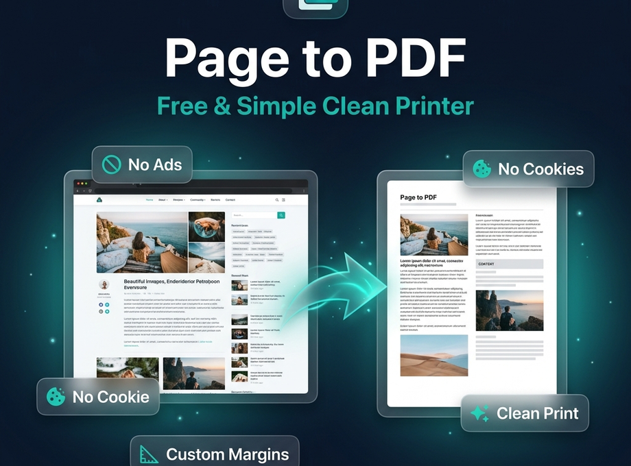 Page to PDF — Free & Simple Clean Printer: Welcome & Goodbye