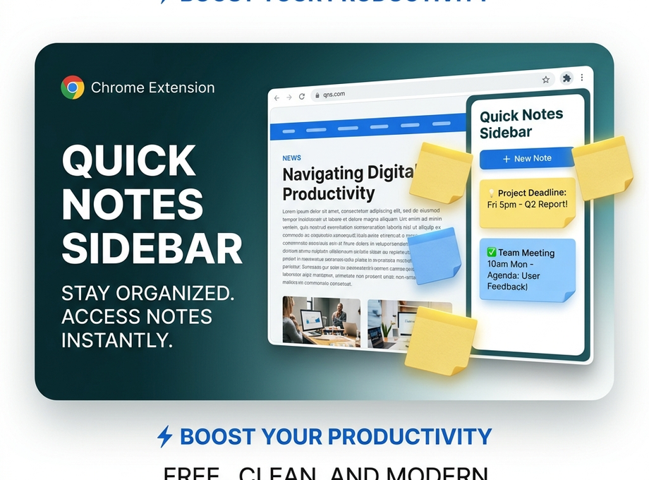 Quick Notes Sidebar — Free & Simple Sticky Notes
