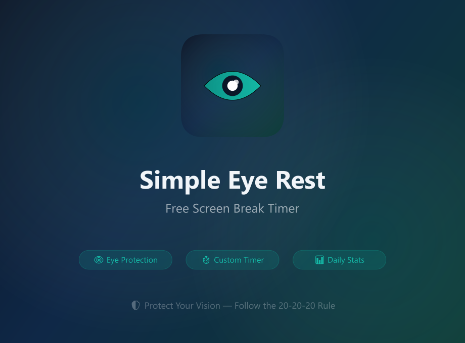 Simple Eye Rest — Free Screen Break Timer: Welcome & Goodbye