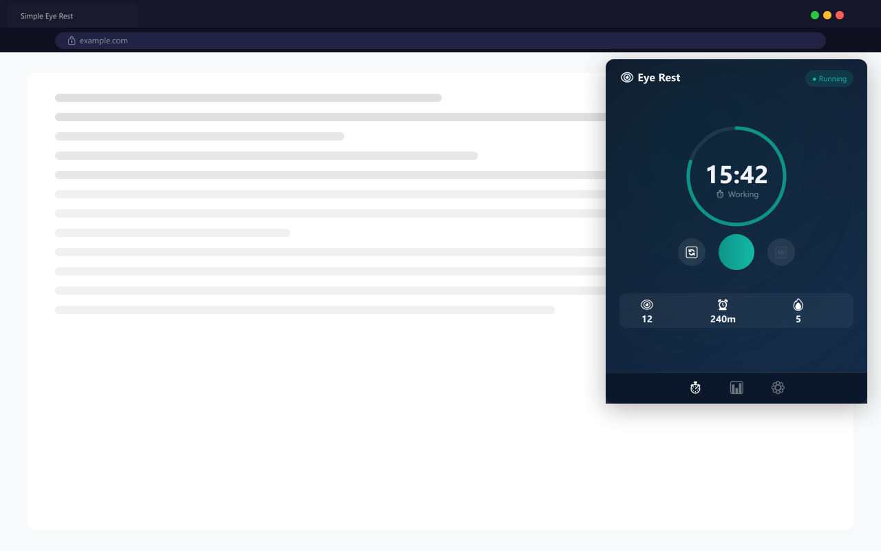 Simple Eye Rest - Timer popup