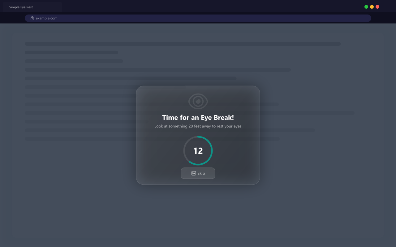 Simple Eye Rest - Break overlay