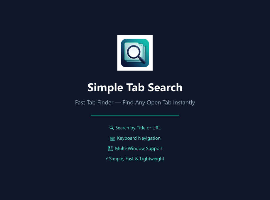 Simple Tab Search: Fast Tab Finder – Find Any Open Tab Instantly
