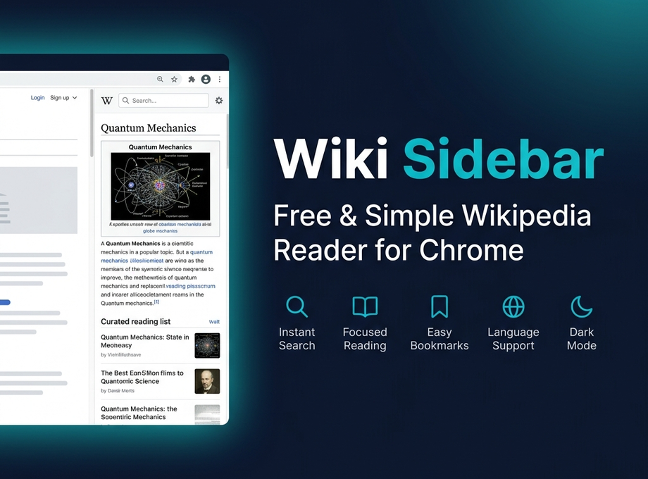 Wiki Sidebar – Free and Simple Wikipedia Reader for Chrome