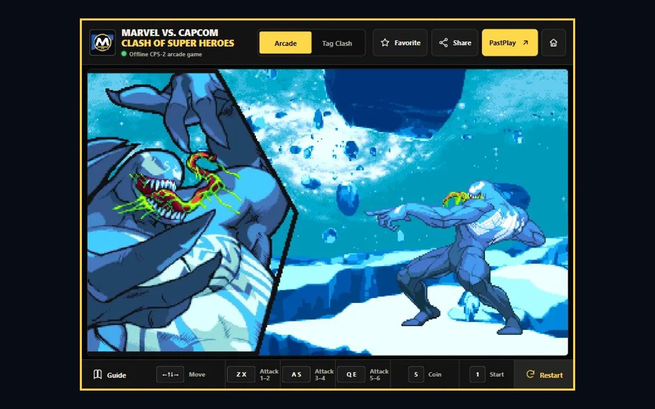 Marvel vs. Capcom - Arcade Fighting Game Chrome extension gameplay screenshot