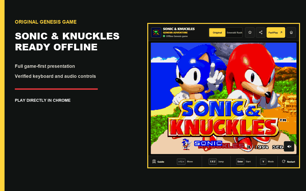 Sonic & Knuckles Offline Genesis Game Chrome extension gameplay screenshot