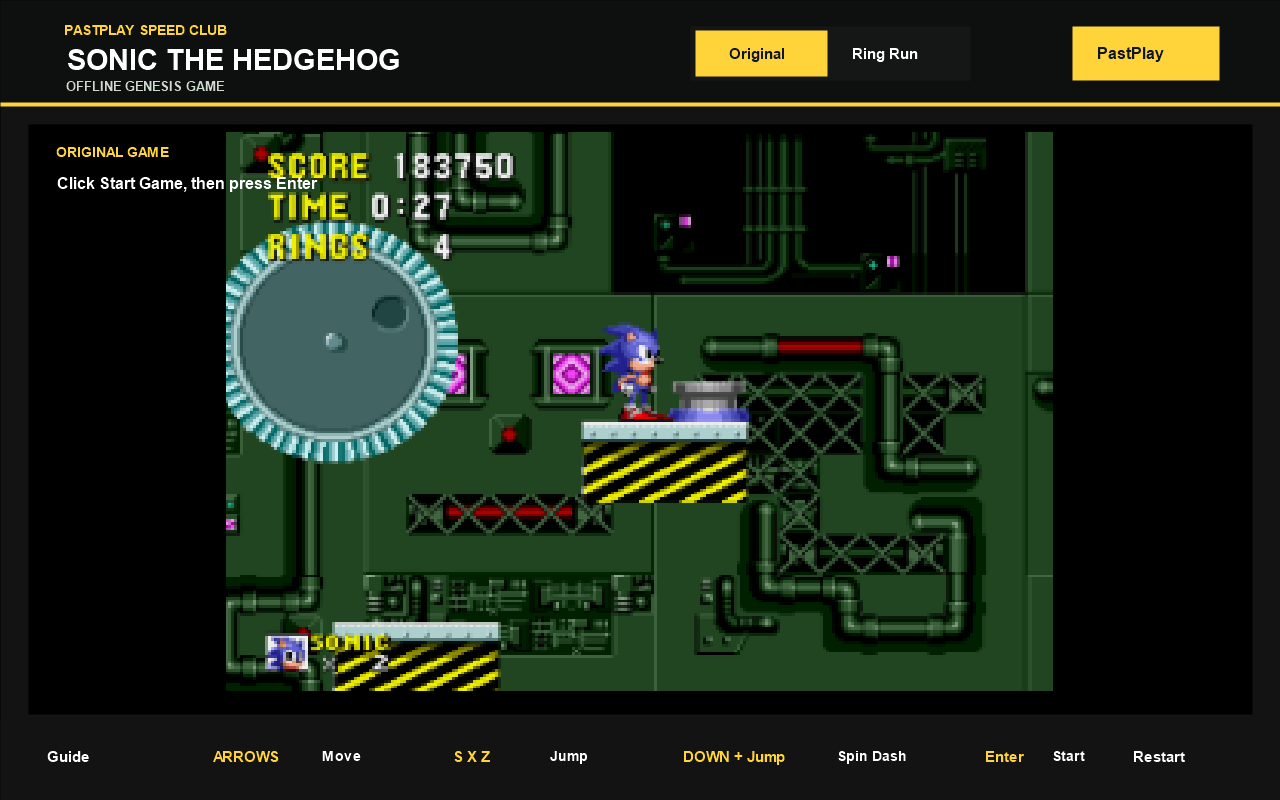 Sonic the Hedgehog - Classic Genesis Game original game in the Chrome extension