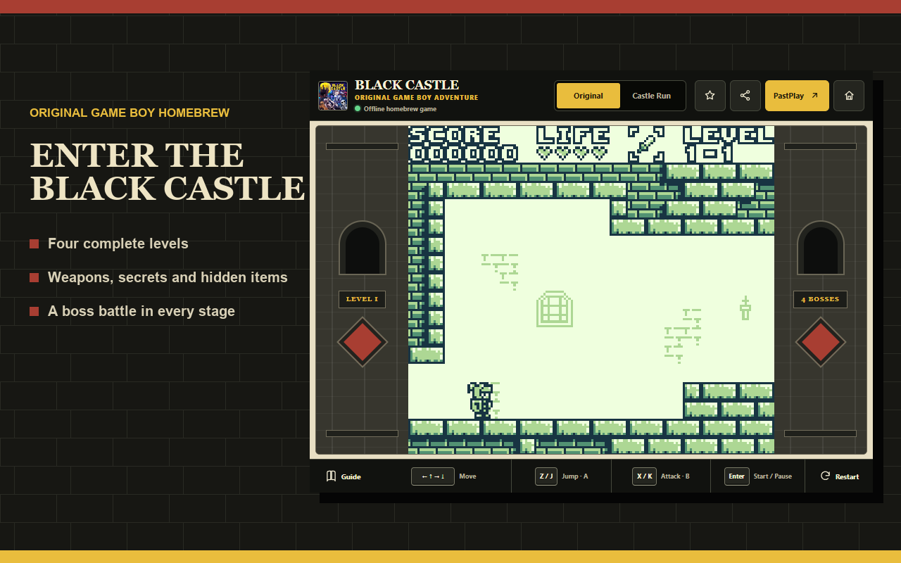 Black Castle - Retro Action Platformer Chrome extension gameplay screenshot