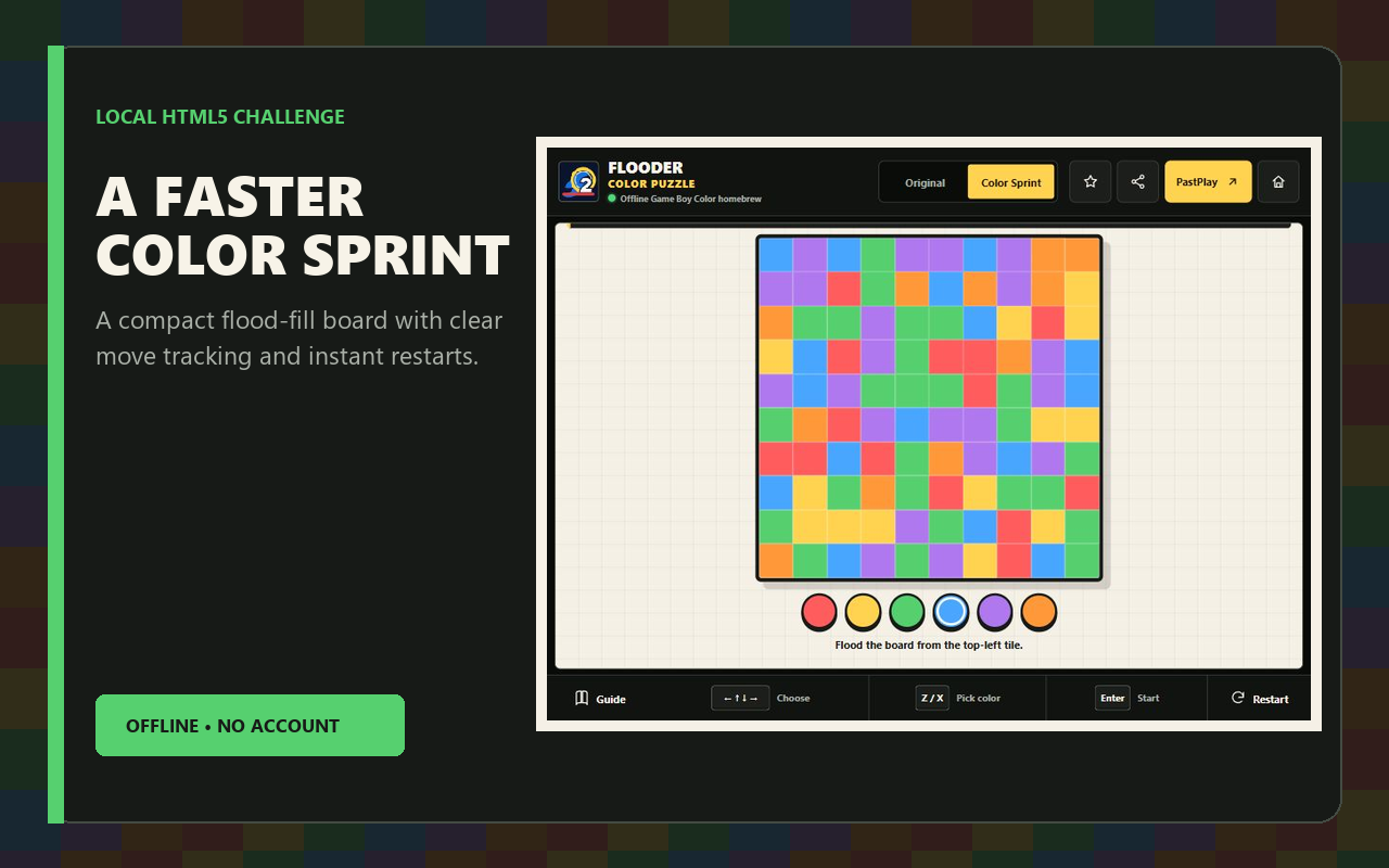Flooder Chrome extension gameplay screenshot
