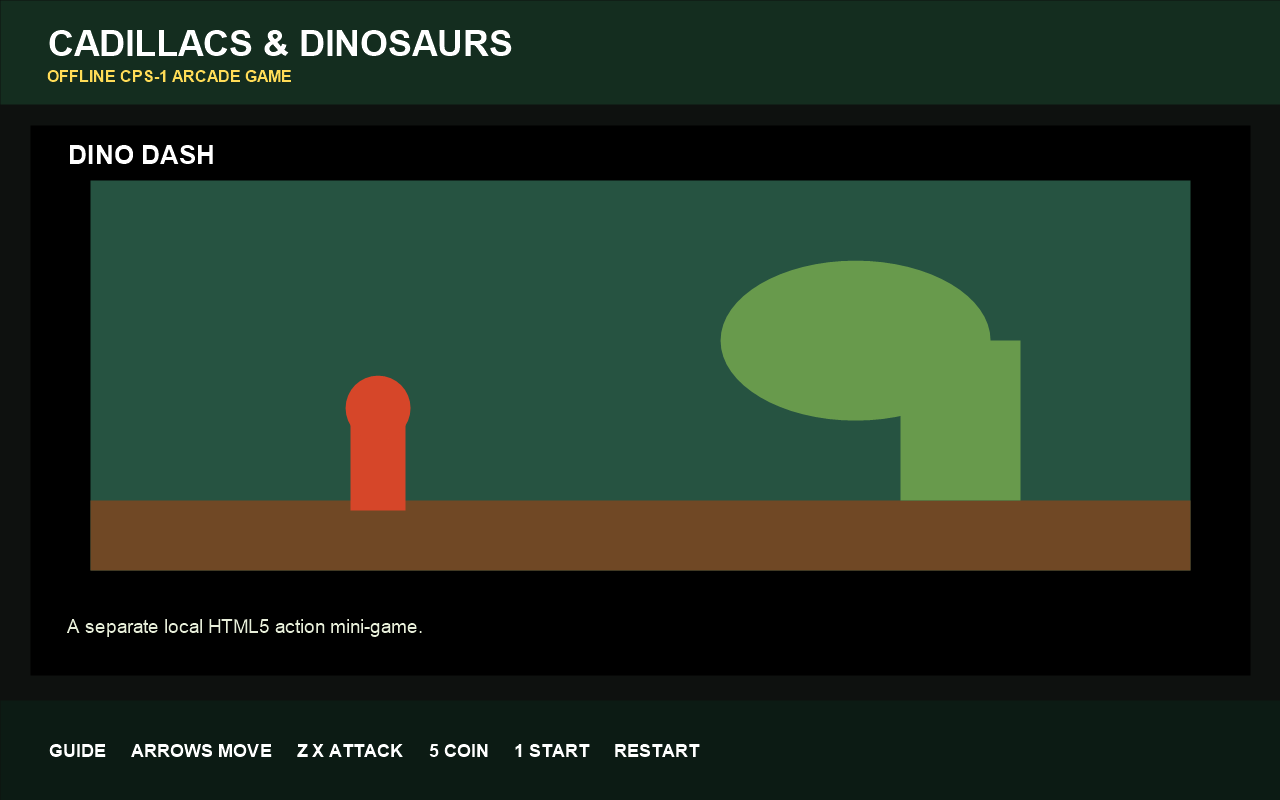 Cadillacs & Dinosaurs - Arcade Action Chrome extension gameplay screenshot