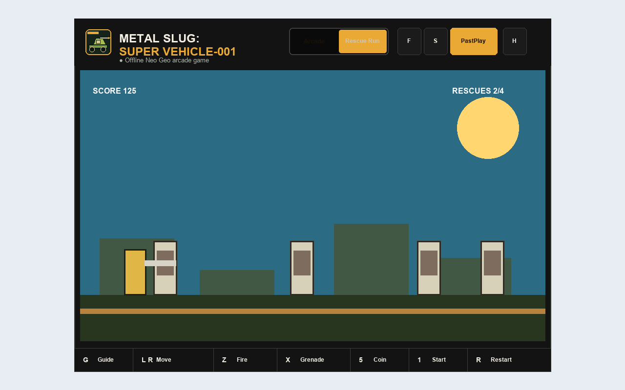Local HTML5 mini-game in Metal Slug Super Vehicle-001 - Arcade Action