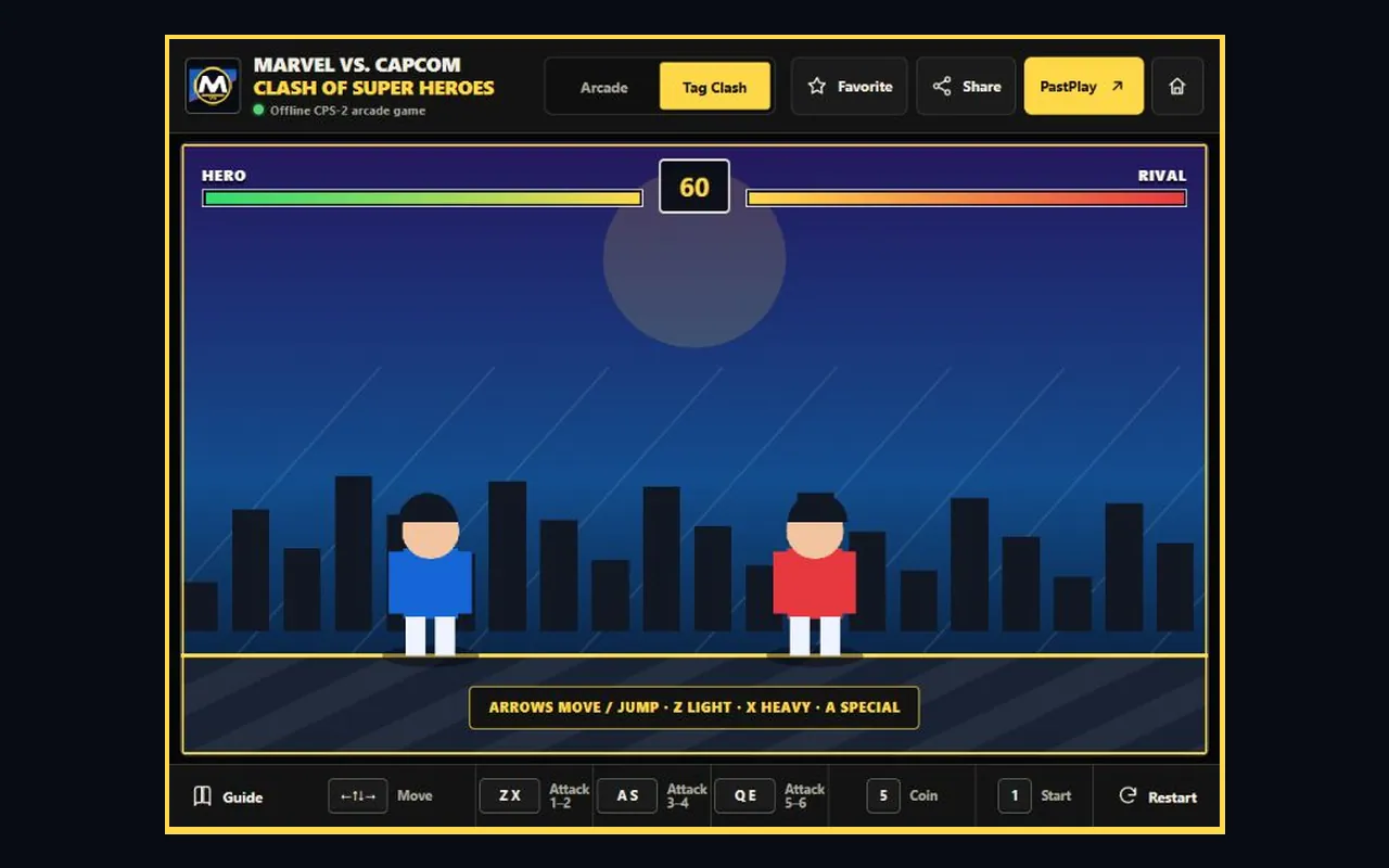 Marvel vs. Capcom - Arcade Fighting Game Chrome extension gameplay screenshot
