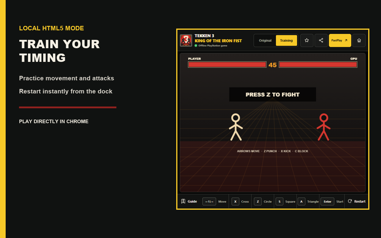 Tekken 3 Offline Fighting Game Chrome extension gameplay screenshot