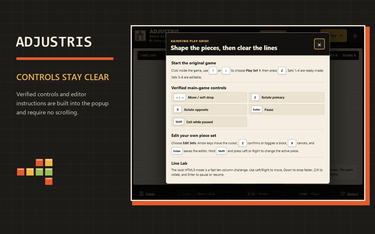 Adjustris Chrome extension gameplay screenshot