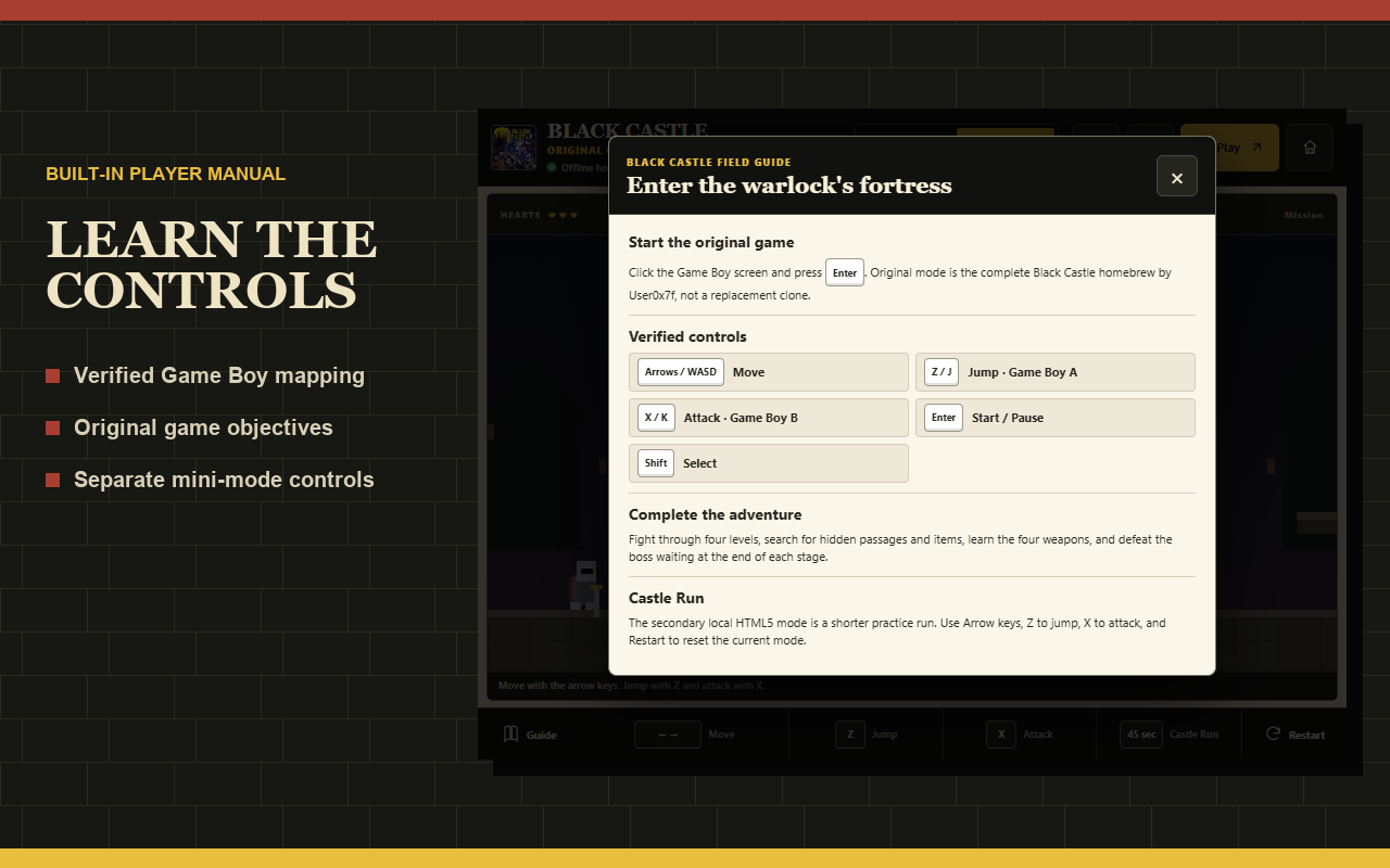 Black Castle - Retro Action Platformer Chrome extension gameplay screenshot