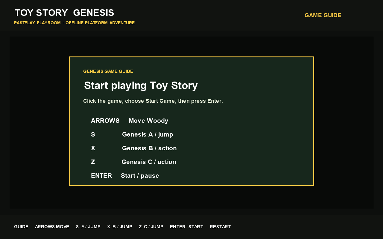 Toy Story keyboard guide in the Chrome extension