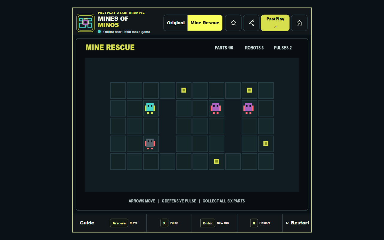 Local HTML5 mini-game in Mines of Minos - Atari Maze Adventure